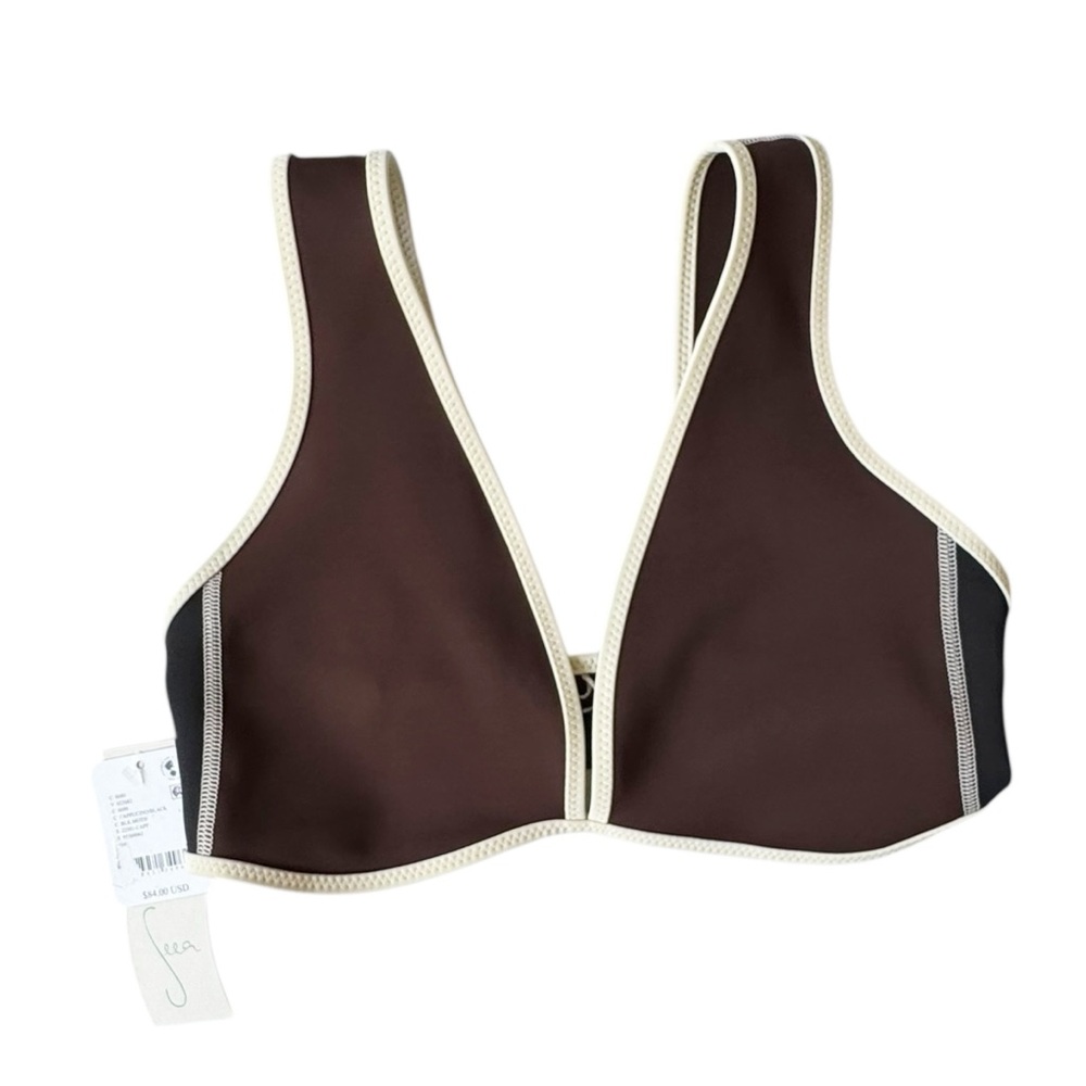 Seea x Free People Darla Top in Cappucino/Black | LARGE NWT - Picture 3 of 8